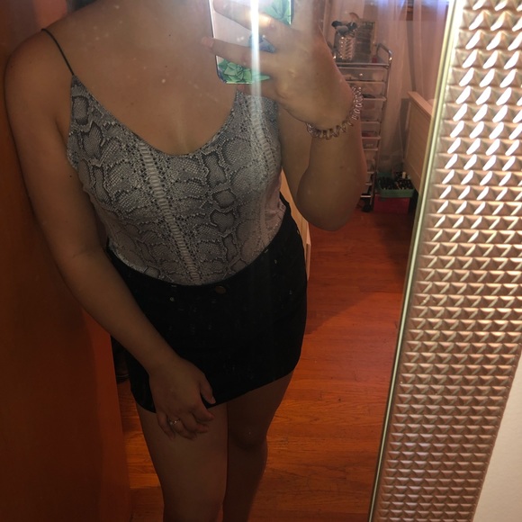 gaze Tops - Snake Print Body Suit